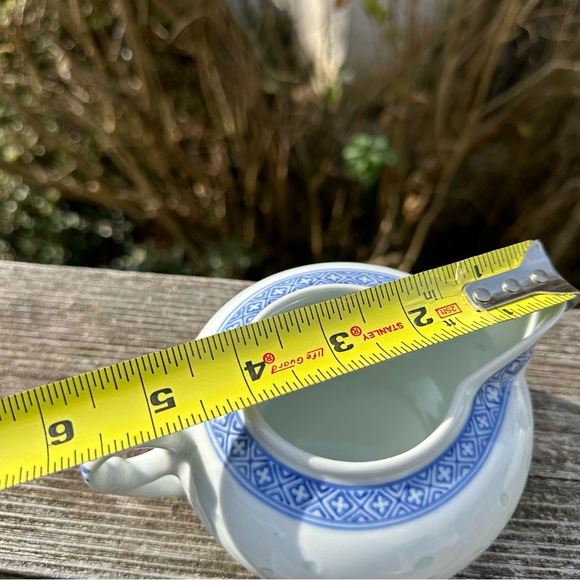 Rice Grain Blue and White Creamer and Sugar- Complements Rice Flower Pattern - Picture 11 of 15